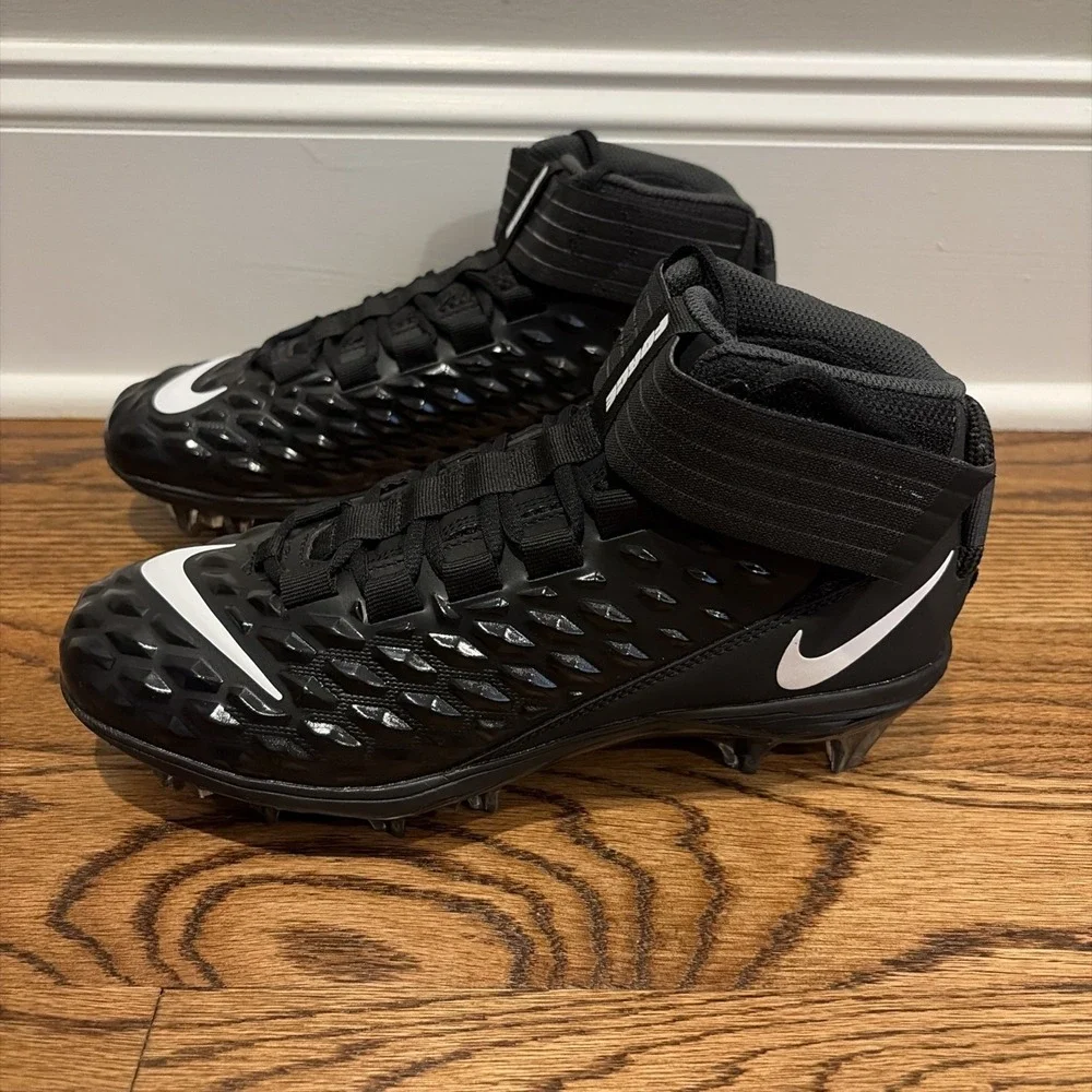 Nike Force Savage Pro 2 Black White Football Cleats Men's Size 8.5 AH4000-002